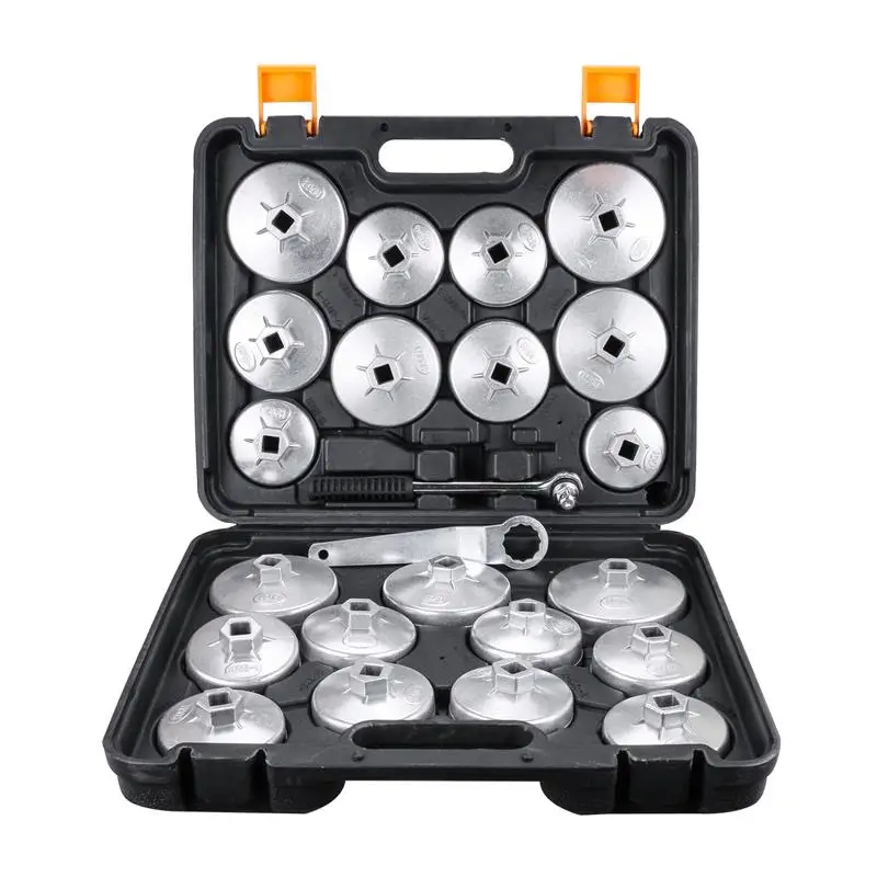 

Filter Wrench 23PCS Oil Filter Wrench Kit Cap Engine Tool Remover for Auto Motorcycle Aluminum Alloy with Remove Drive