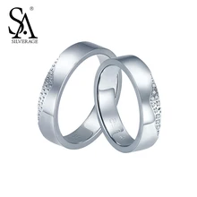 SA SILVERAGE Verdadera Plata de Ley 925 Parejas Anillos de Joyería Fina Mujeres Beso Labio 2016 Verano Nuevo Diseño