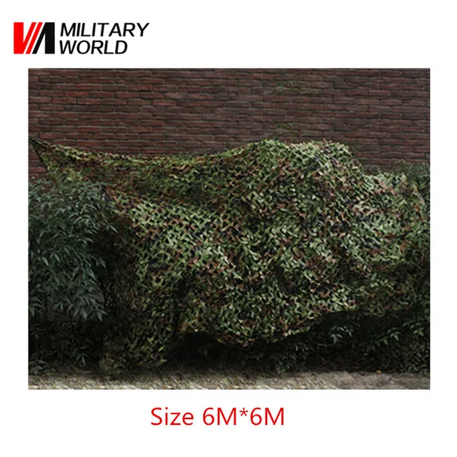 Cheap 6mx6m Tactical Sport Woodland Camo Netting Army Military Net Jungle Camouflage Netting for Car Covering Climbing Wargame Gear