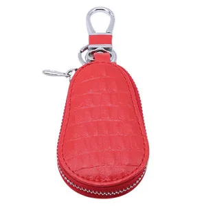 Красный Fashion Unisex Leather Key Wallet Simple Zipper Keys Pouch Gourd Car Key Ring Storage Case 5 Colors - Цвет: Красный