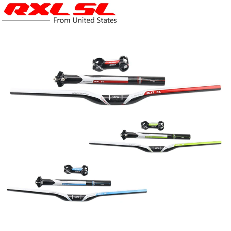 MTB Carbon Bicycle handlebar Carbon bike set Flat or Riser Handlebar/Stem/seatpost RXL SL Ultra light Parts Set 3K Glossy цена MTB Carbon Bicycle handlebar Carbon bike set Flat or Riser Handlebar/Stem/seatpost RXL SL Ultra light Parts Set 3K Glossy цены онлайн