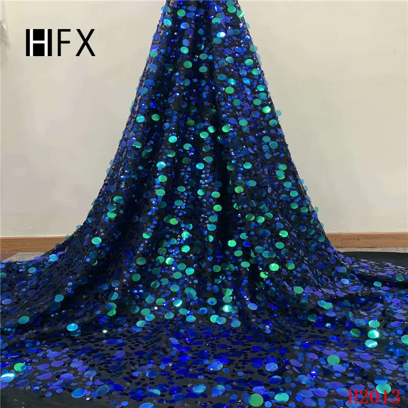 

2019 High Quality African Lace Fabric Green, Black French Net Embroidery Sequins Tulle Lace Fabric For Nigerian party DressF2013