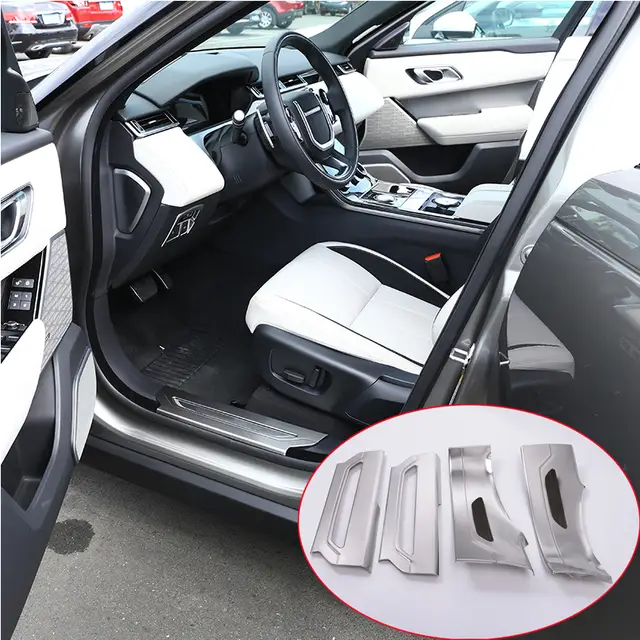 Us 61 2 10 Off For Range Rover Velar 2017 Car Styling 304 Stainless Interior Door Sill Scuff Threshold Plate Trim Car Accessories 4pcs In Interior