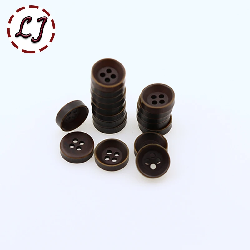 

30PCS/LOT brown buttons 4-Holes round Button resin button plastic cloth buttons sewing accessory scrapbooking