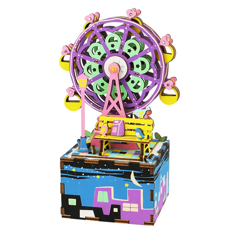 Robotime DIY 3D деревянная карусель колесо обозрения головоломка игра в сборке