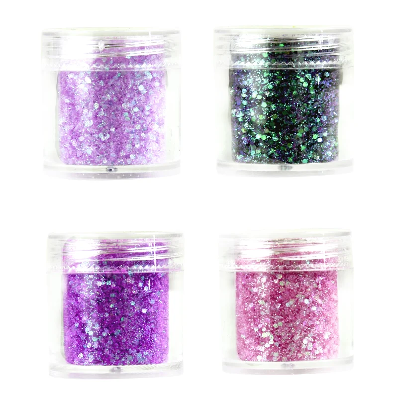 

1 Pot 10ml Chunky Mixed Nail Powder 20 Pink/Red/Gold/Purple/Orange Holographic Nails Sequins Powder Dust DIY Nail Art Glitter#PA