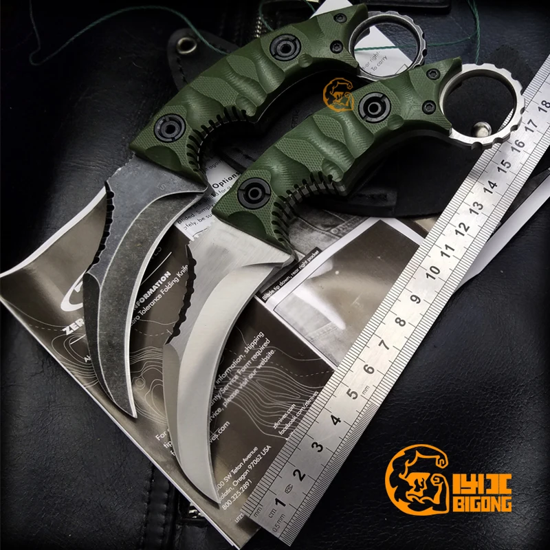 

High quality BIGONG Hunting Fixed Knives,D2 Blade G10(CNC) Handle ZT Camping Knife