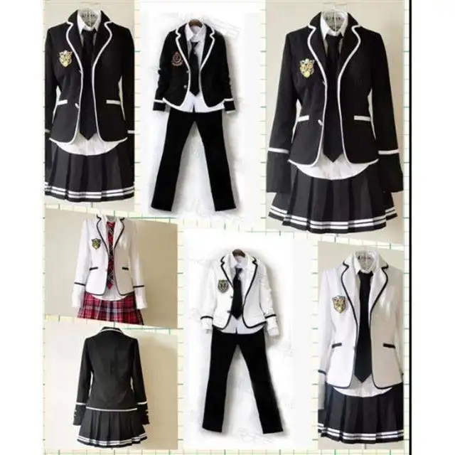 

Students Long-sleeved Class suit School Uniforms Japan and South Korea JK Uniforms Junior High School Boys Girls Students Suit