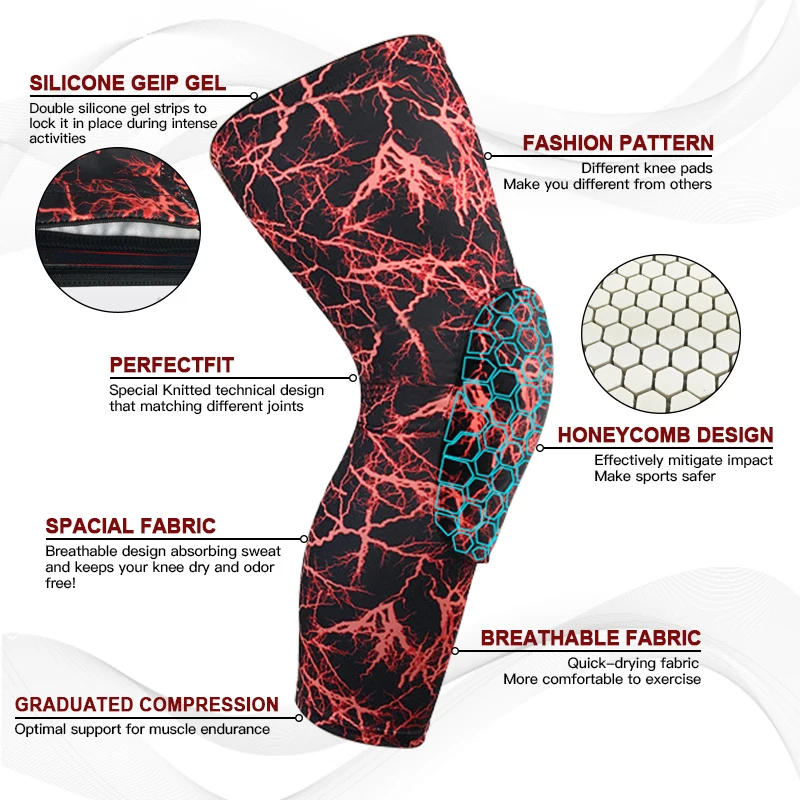 Camouflage Basketball Knee Pads Protector Gym Sports Compression Knee Calf Leg Sleeves Pad Knee Brace Guard Protective Kneepads