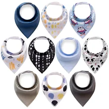 Muslinlife 4 шт./лот хлопок детские Babador бандана нагрудник для младенцев шарф для девочек, для мальчиков детские нагрудники, модные принты