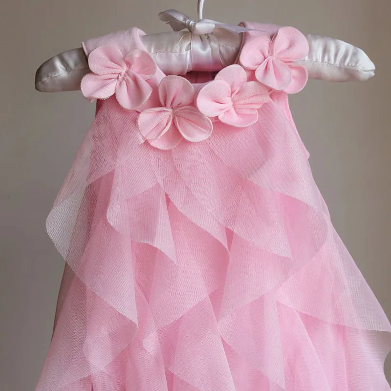 Одежда для детей 6, 9, 12, 18 месяцев; розовое платье для дня рождения; летняя одежда для маленьких девочек г.; платье-пачка принцессы для новорожденных