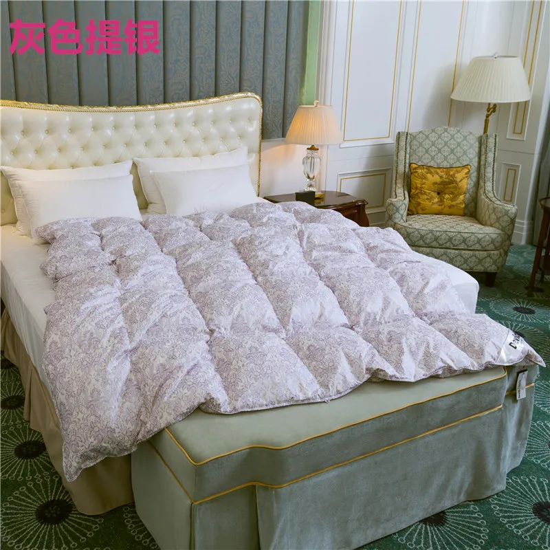 Роскошный 98% утка Подпушка одеяло хлопок крышки Стёганое одеяло Queen Размеры duvet постельное белье Комплект великолепный Топ Класс отелей по всему миру постельные принадлежности