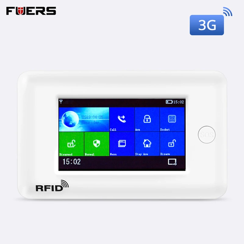 Fuers WIFI 3G Smart Home Security Alarm System Mini PIR Motion Sensor Anti Theft System 4.3 inch Color Screen APP Remote Control