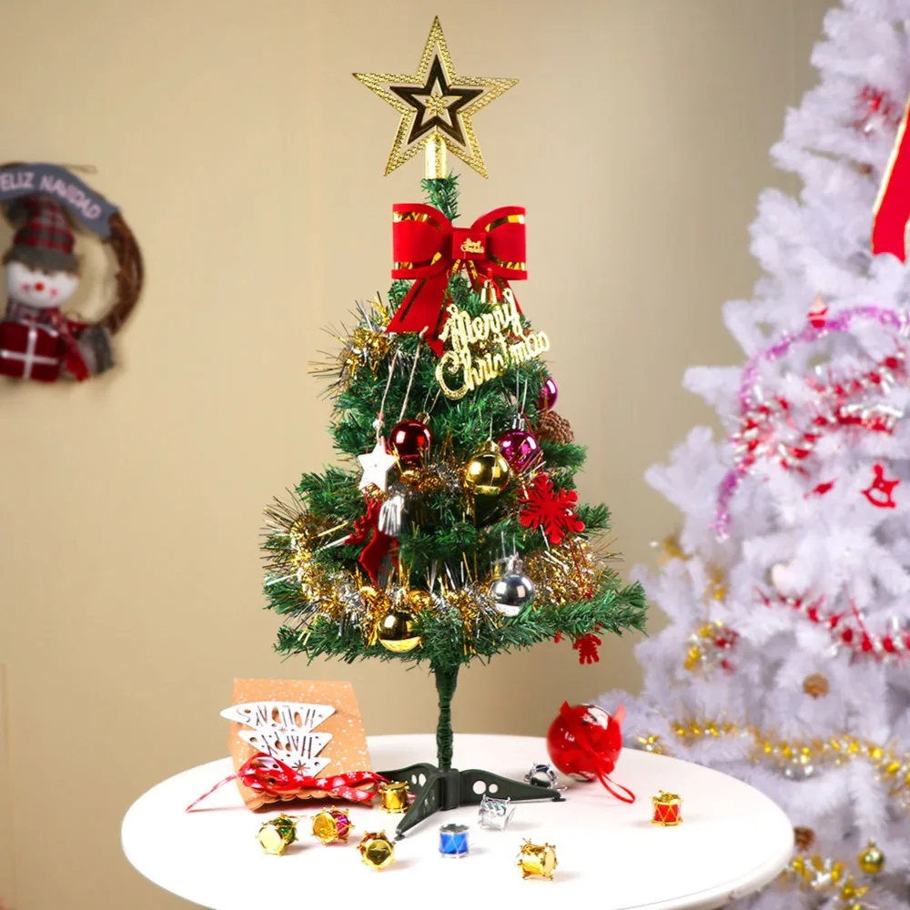 OurWarm 60 см маленькая искусственная Рождественская елка, искусственная сосна, Рождественская елка, помещенная на рабочий стол, для дома, украшение для рождественской вечеринки, подарок