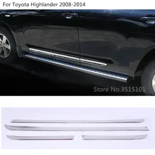 Отделка двери автомобиля полосы литья потока лампы ABS Хромированная панель бампер 4 шт. для Toyota Highlander 2008 2009 2010 2011 2012 2013