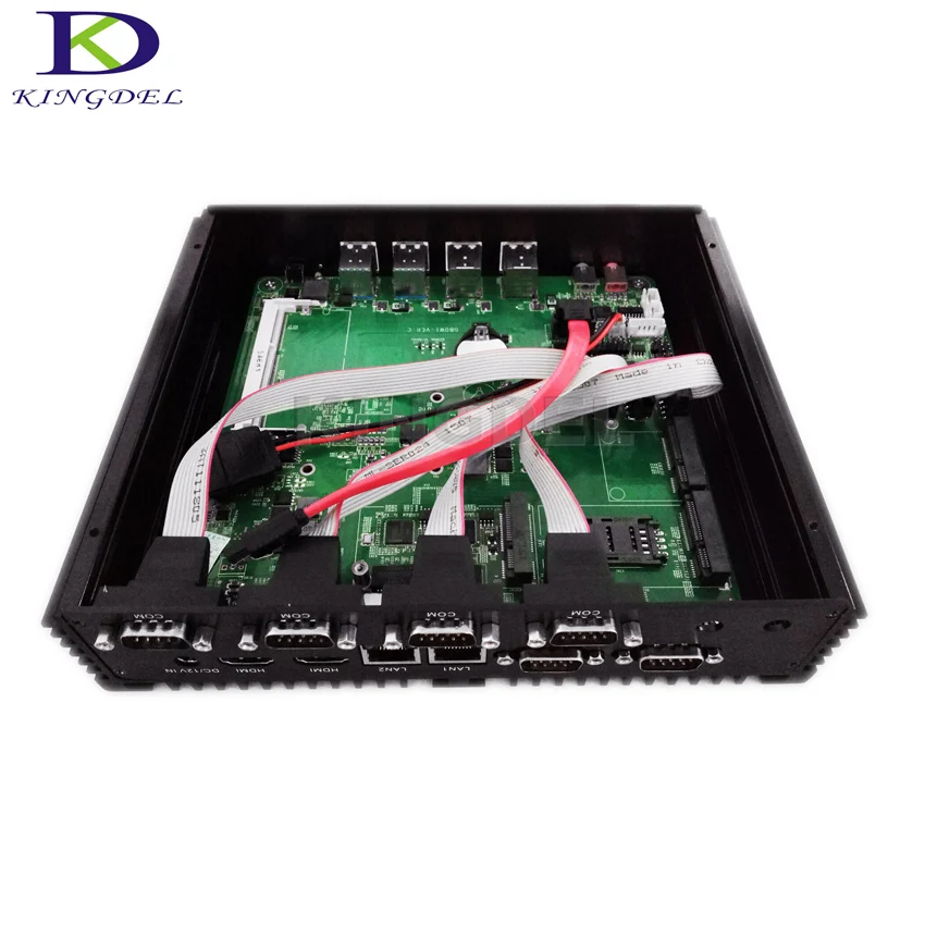 

Dual LAN Mini Industrial PC Fanless HTPC with Intel Core i5-4200U 6*COM RS232 Rugged Computer Business Mini PC Wifi Windows10