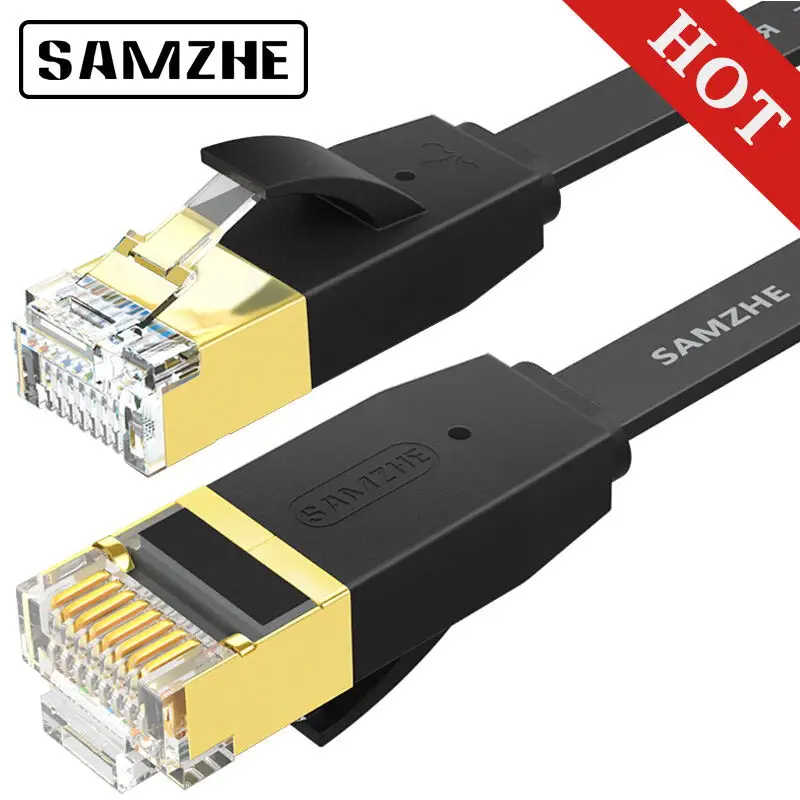 Acheter SAMZHE CAT6 Plat Ethernet Câble RJ45 Lan Câble Réseau Ethernet Patch Cordon pour Ordinateur Routeur Ordinateur Portable