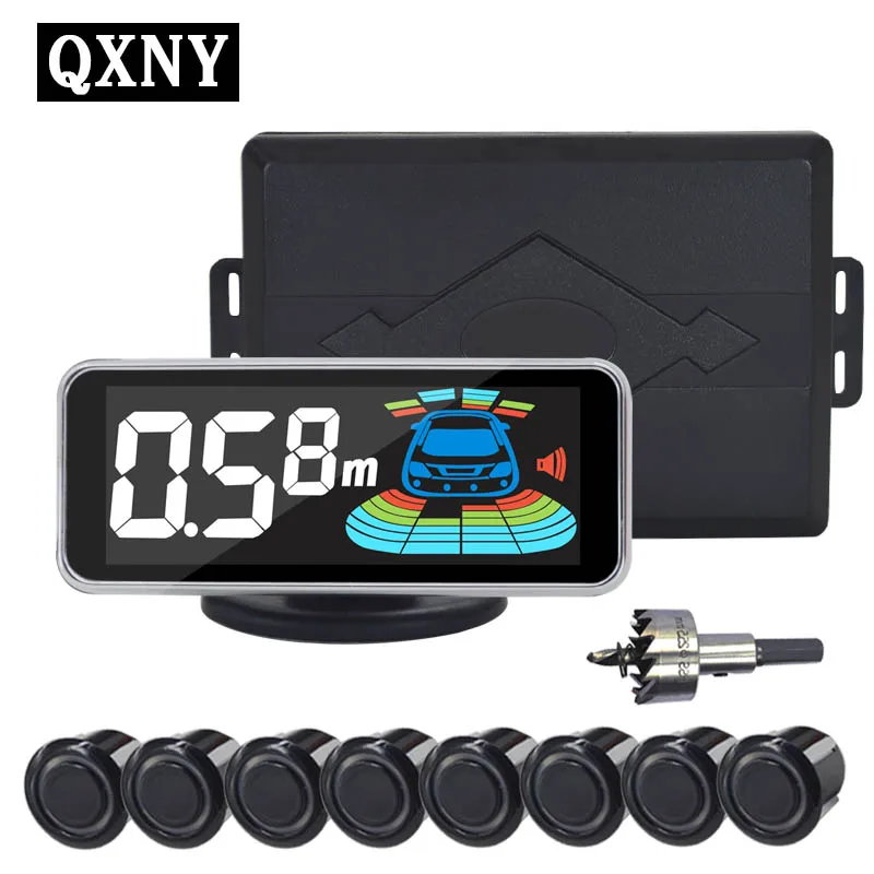 QXNY 8 sensors Car Parking Sensor Automobile Reversing Radar parking car detector parking assistance  parking radar Reverse 