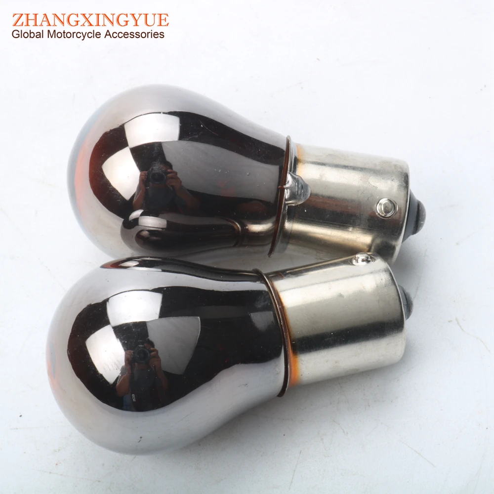 

2pc 21W Chrome - Plated Bulb BA15S 12 V 21W stern light Bulb for Scooter Kart ATV