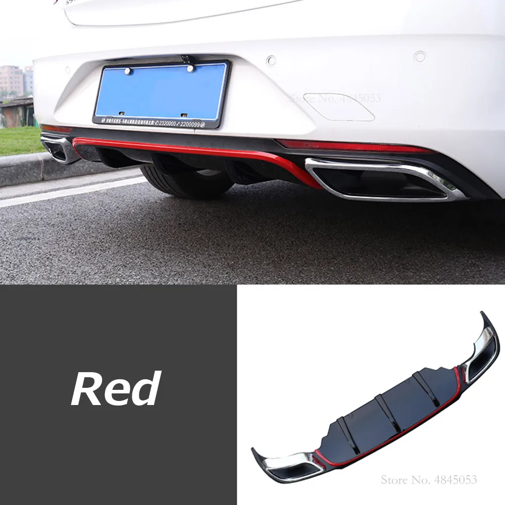 For Buick Regal ABS Plastic Rear Lip Spoiler Diffuser Bumper Guard Protector Skid Plate Cover Car Styling 1Pcs - Цвет: red