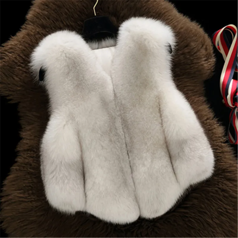 Детский меховой жилет новая одежда для девочек с кроличьим мехом детское пальто с имитацией меха лисы теплый жилет детская зимняя куртка с искусственным мехом