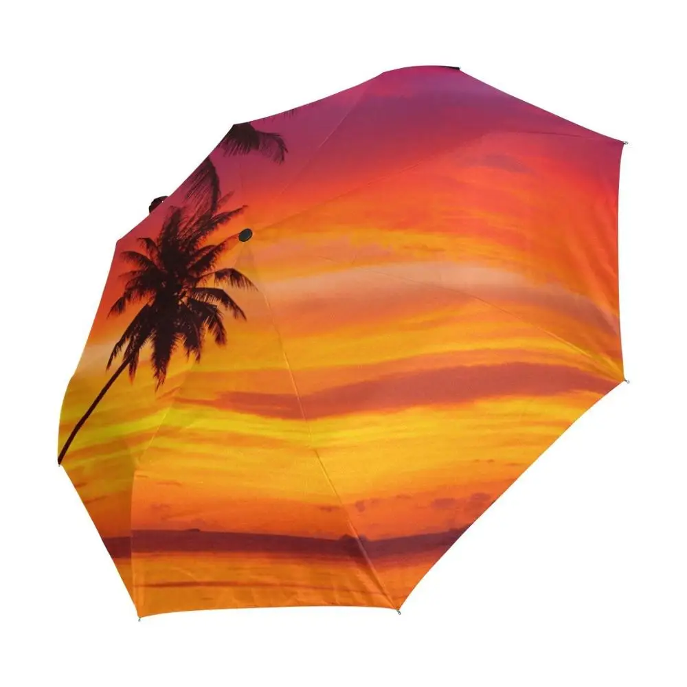 Folding Umbrella Rainproof /& Windproof Umbrella Sea Wave Custom Umbrella Automatic