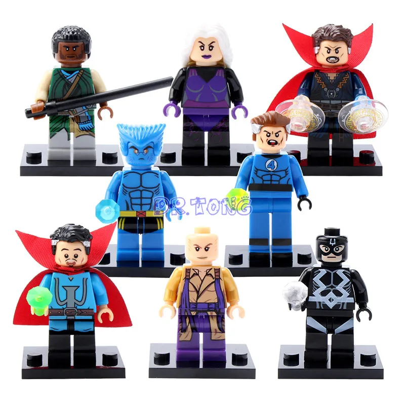 DR TONG Super Heroes Doctor Strange Mr Fantastic Baron Mordo Clea Ancient One Mini Dolls Building