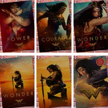 Винтажный бумажный Ретро аниме постер-Wonder Woman DC-poster cudi poster/Винтажный домашний Настенный декор