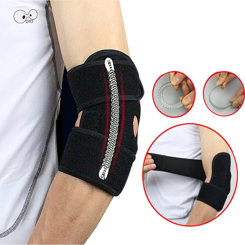 

2 PCS Spring Support Free Adjustable Elbow Pads Protector codera ciclismo Brace for Basketball Gym Tennis Sports Safety