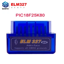 Супер Мини ELM327 V1.5 PIC18F25K80 OBD2 Bluetooth сканер ELM 327 V1.5 OBDII считыватель кодов OBD 2 OBD2 автомобильный диагностический инструмент