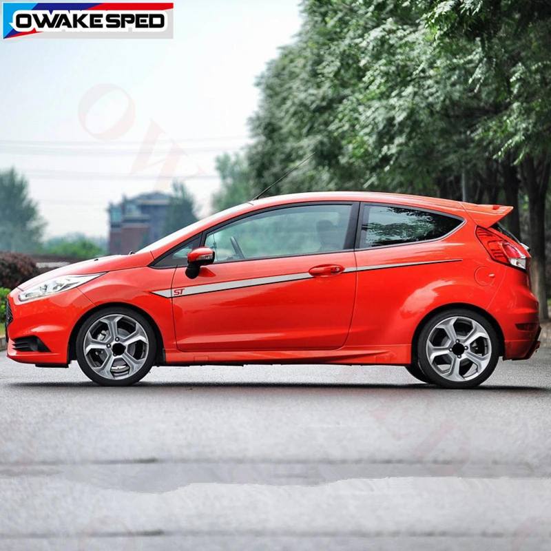 Гоночные спортивные полосы автомобильные наклейки на талию для Ford Fiesta ST RS Hatchback