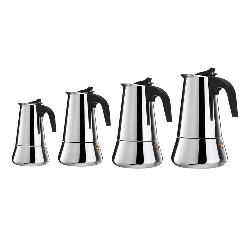 Кофе разработчиков в итальянском стиле топ Moka эспрессо Cafeteira Кофеварка 100/200/200/450 мл Плита Кофе горшок Кофе производителей