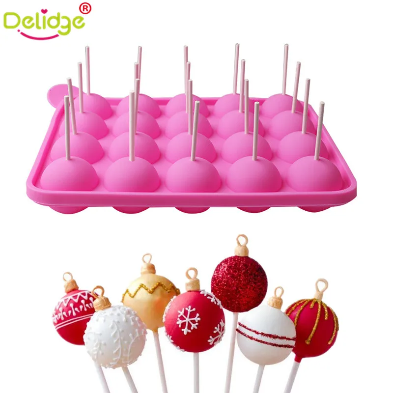 Delidge 1 pc 20 Holes Round Lollipop Mold Silicone 24.5*18 cm Party lollipop Candy Chocolate