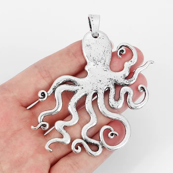 

3pcs Octopus Charms Pendants Beads Steampunk Jewelry Making Findings 82.5x67mm