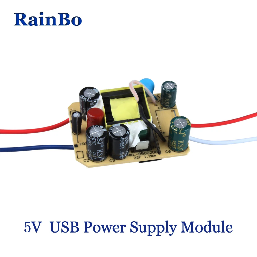 RainBo 5 В USB источника питания модуль 2.1A мобильного телефона зарядки Вход AC100~ 240 В Выход напряжение DC 5 В 2100mA USB01