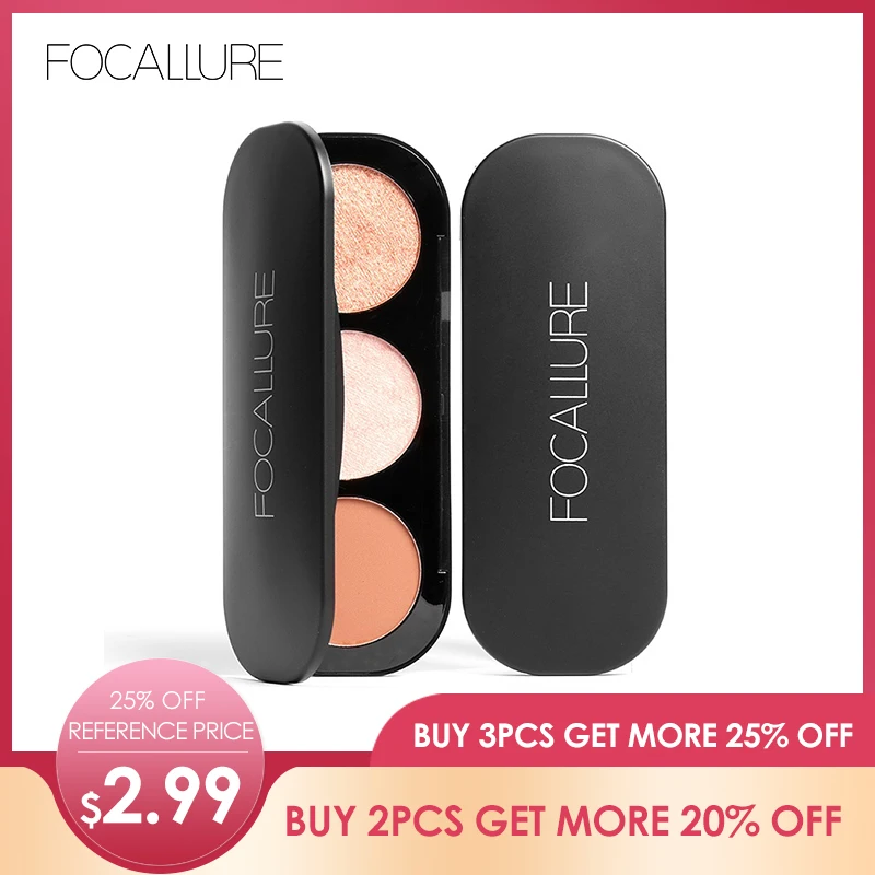 FOCALLURE 3 colors Natural Blusher Professional Blush& shimmer