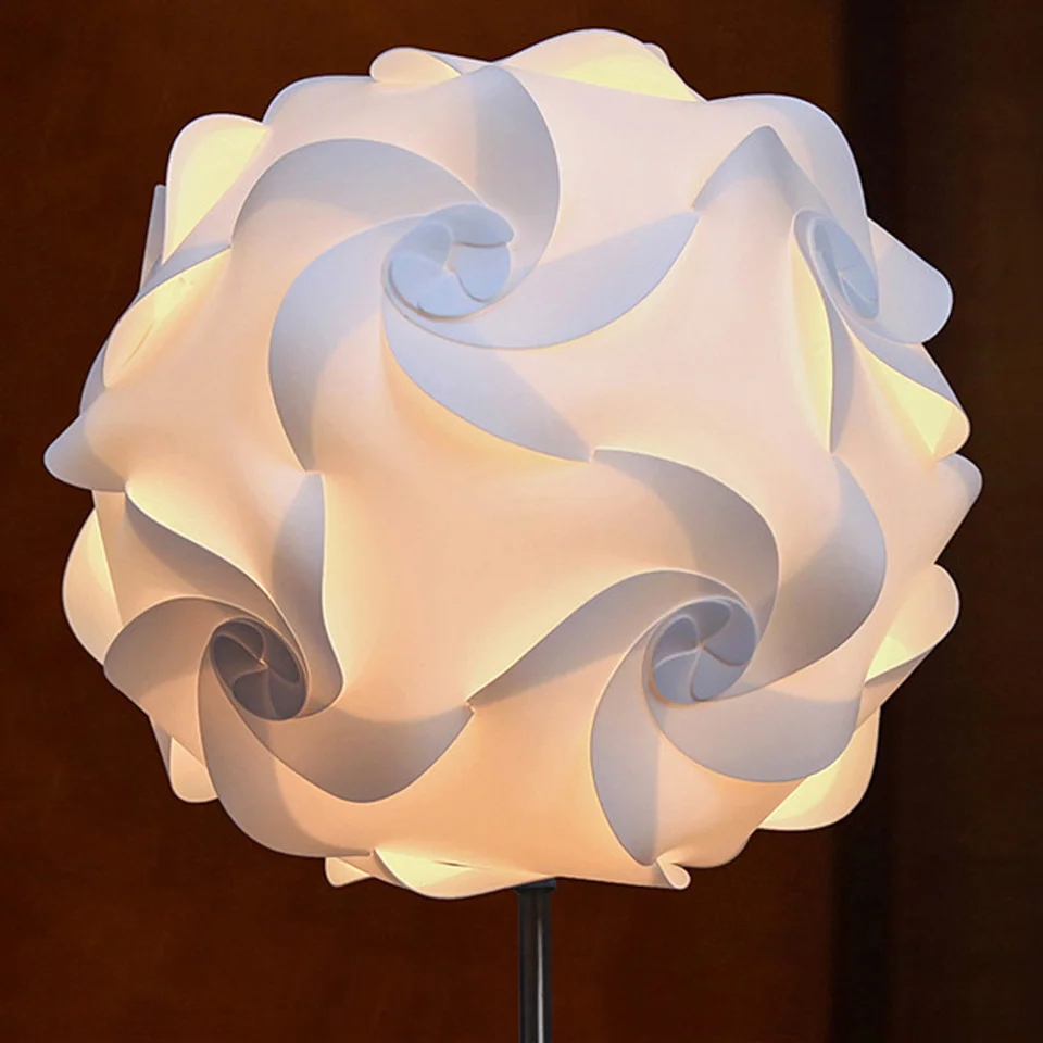 2pcs Ceiling Pendant DIY IQ Jigsaw Puzzle Lamp Shade Kit Lampshade (White, size 16 inch)in Lamp