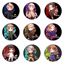 Manga Axis powers Hetalia Cosplay odznaka broszka APH kraj szpilki kreskówka kolekcja odznaki na plecaki