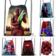 Пользовательские Дэдпул Marvel Comics Drawstring сумка-рюкзак милый рюкзак дети сумка(черный назад) 31x40 см#180531-02-31