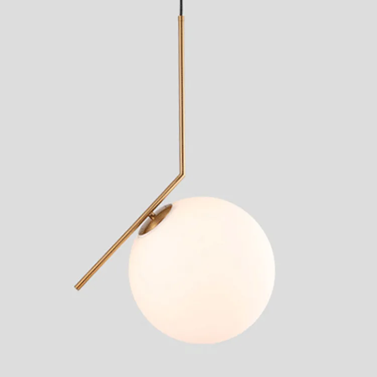 Modern Art Glass Ball Pendant Light Bedside Table Hanging Lighting