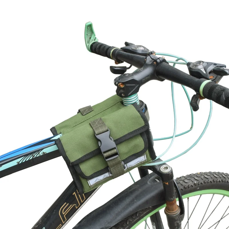 Waterproof Multifunctional Canvas Army Green Bicycle Bag Waterproof Car Storage Bag Foldable
