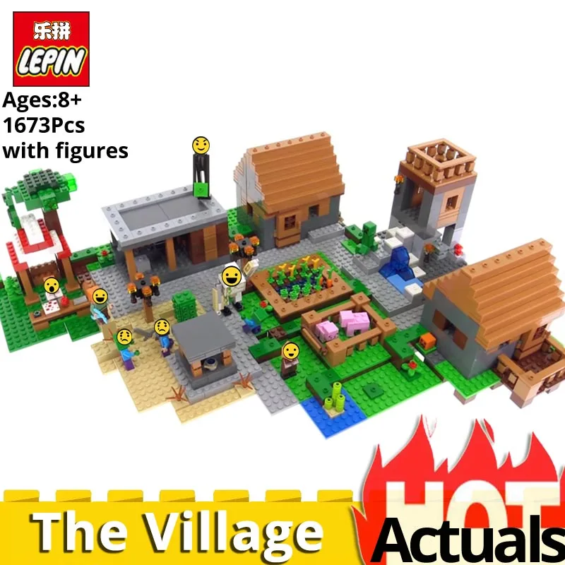 

NEW 4IN1 dream village Compatible With Minecrafted My World Series 21128 Building Blocks Brick Toys for Children christmas Gift