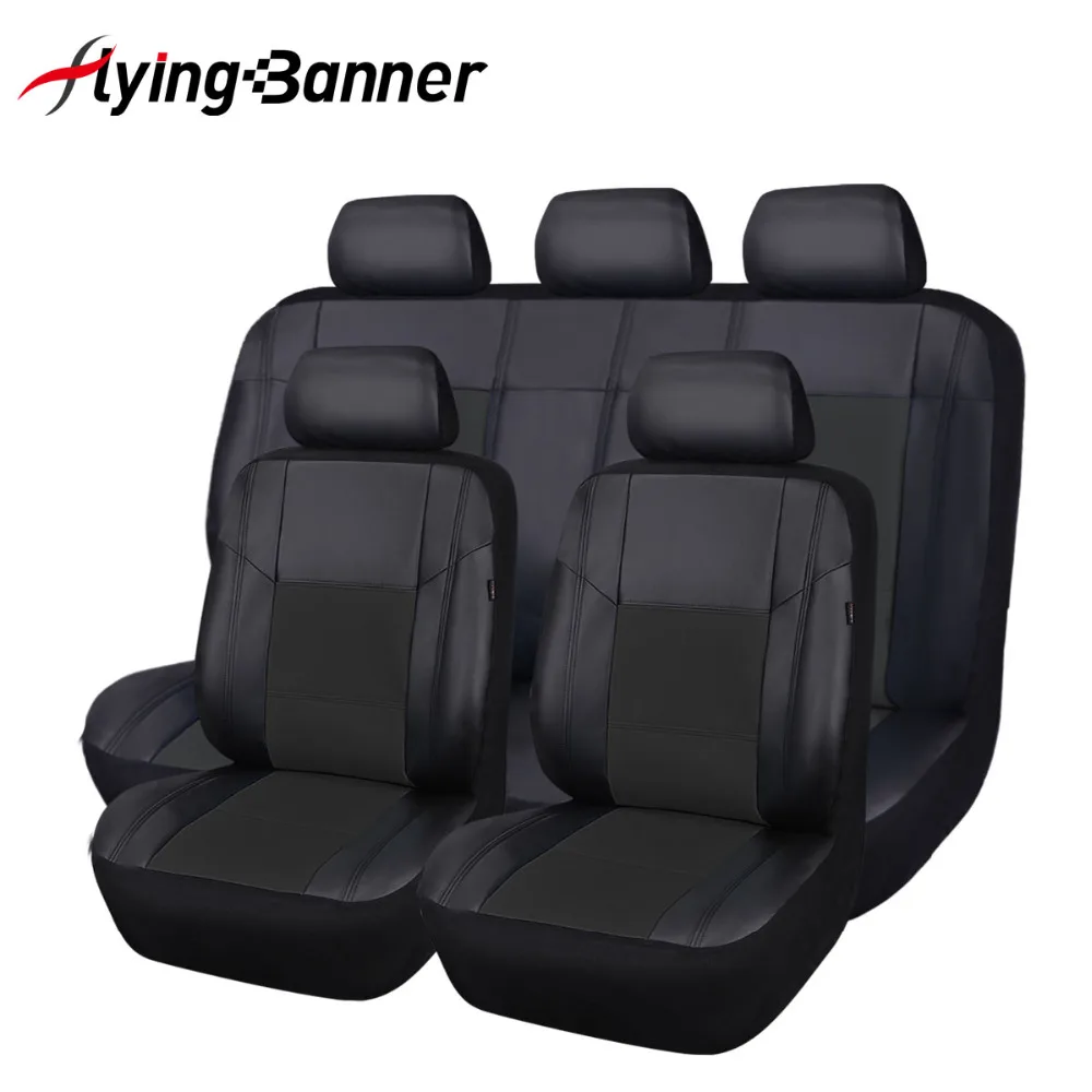 Flying Banner11PCS PU Leather Car Seat Covers Universal Car Interior Accessorie High Quality