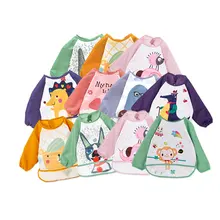 Детское водонепроницаемое платье, нагрудник, детская одежда с длинными рукавами на весну и лето, детская одежда с рисунком, защитная одежда