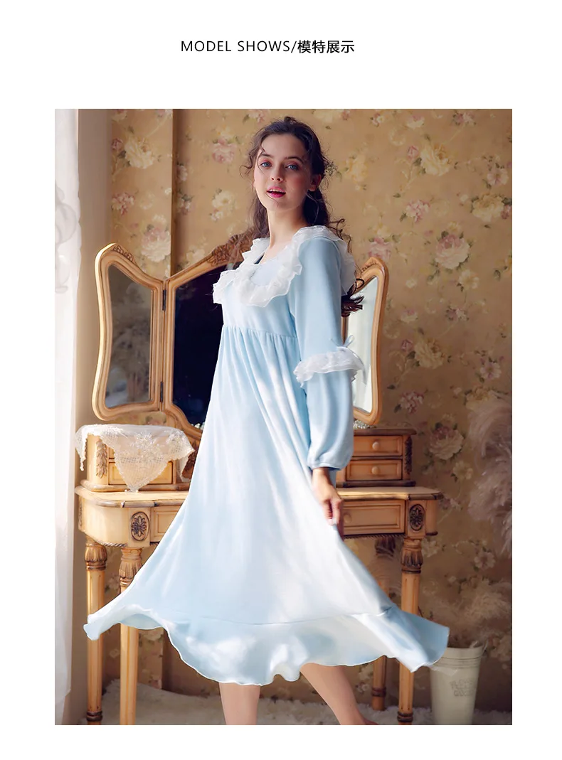 Осенне-зимняя Милая Пижама для беременных; кружевное платье для женщин; ультратонкая бархатная теплая ночная рубашка; Пижама для беременных; YFQ263