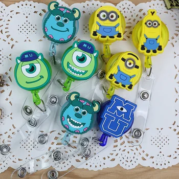 

8pcs/set Character Design Badge Reel ID Badge Reel Holder Clip Cute Badge Reel ID Holder Hot Sales Cute Cartoon Characters