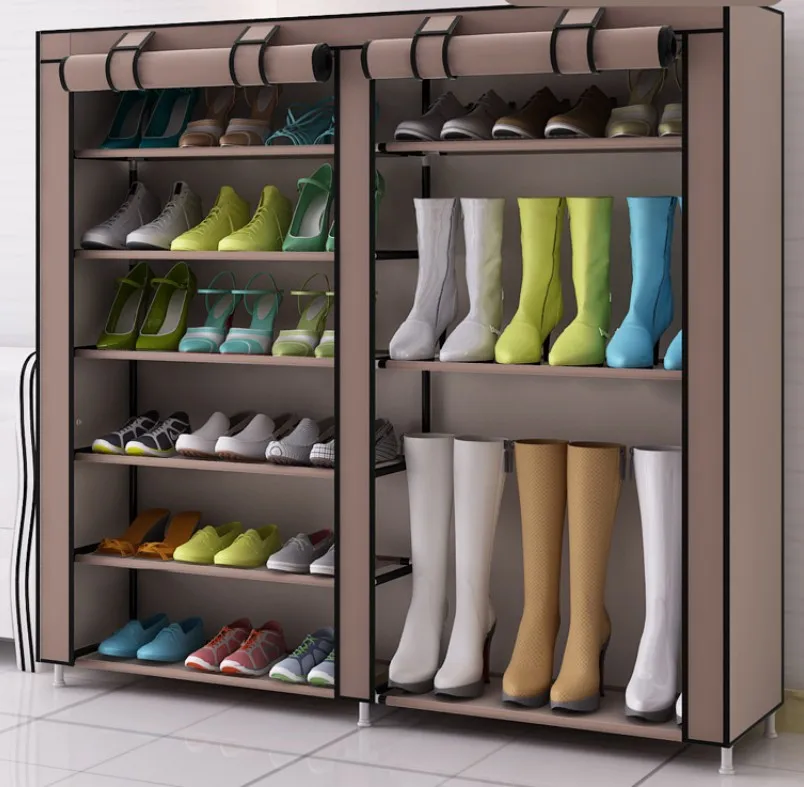 Shoe Rack Iron Tube Non Woven Fabric 110x120x30cm Big Shoe Cabinet