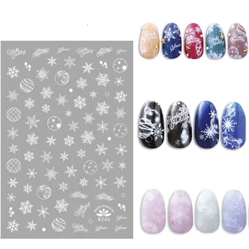 

Beauty Christmas Nail Sticker Watermark art decoration slider Manicure Sticker Big Full Snowflake Watermark Health Nail Art Tool