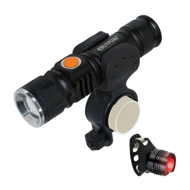 Excellent USB Bike Light Front LED torch Bicycle Alarm Taillight Waterproof Built-in Battery Headlight 0