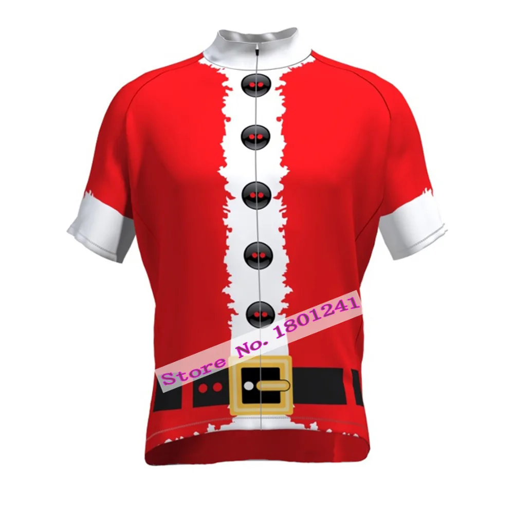 2017 cycling jersey santa Christmas Gift present red bike clothing